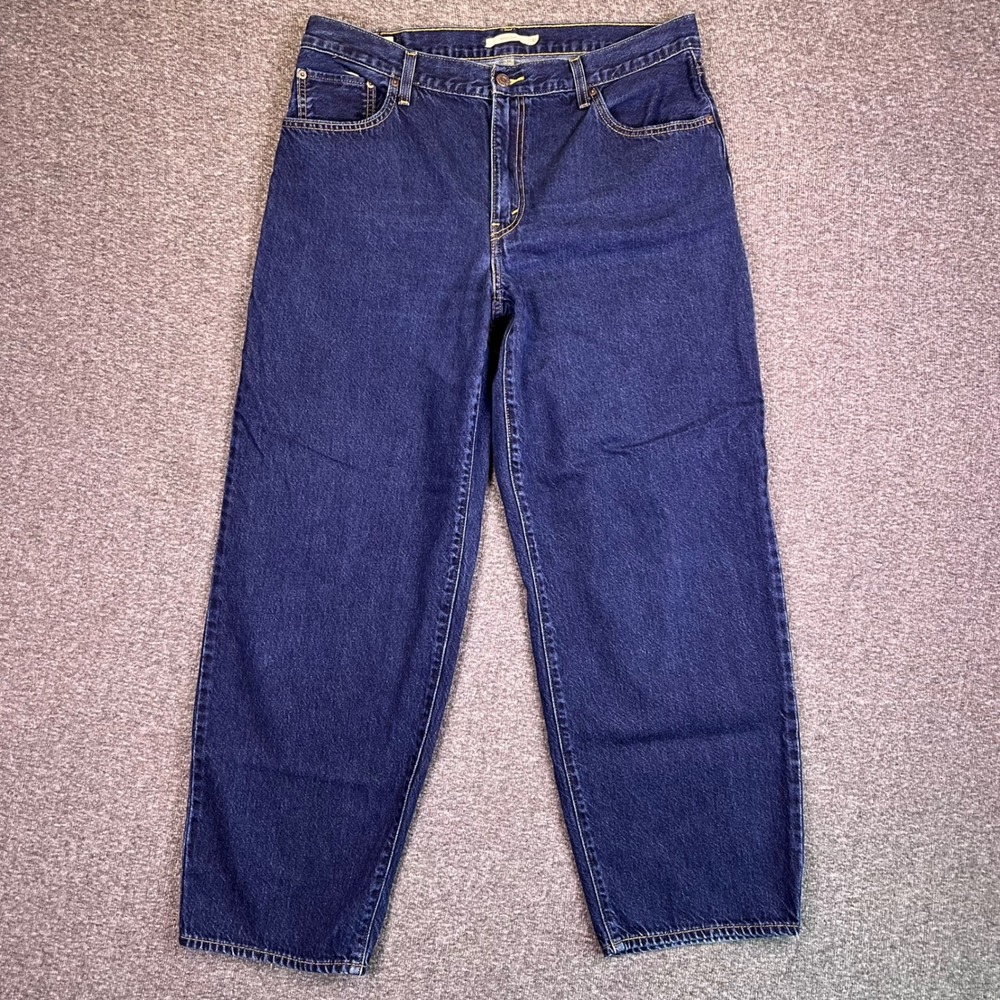 Levis Premium Jeans Mens 32x30 Baggy Dad Wide Leg Dark Wash Relaxed Fits36x30 - Picture 1 of 16